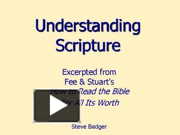 PPT – Understanding Scripture PowerPoint Presentation | Free To View ...