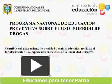 Ppt Programa Nacional De Educaci Powerpoint Presentation Free To