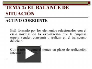 Ppt Tema El Balance De Situaci Powerpoint Presentation Free To