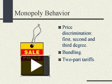 PPT – Monopoly Behavior PowerPoint Presentation | Free To Download - Id ...