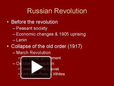 PPT – Russian Revolution PowerPoint Presentation | Free To View - Id ...