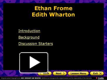 PPT Ethan Frome Edith Wharton PowerPoint presentation free to view