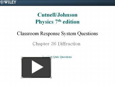 PPT – Cutnell/Johnson Physics 7th Edition PowerPoint Presentation ...