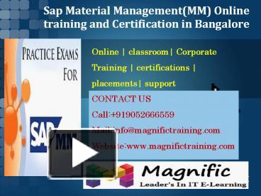 PPT – Sap Material Management(MM) Online Training And Certification In ...