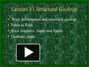 PPT – Lecture 11 Structural Geology PowerPoint Presentation | Free To ...