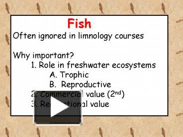 PPT – Fish Often Ignored In Limnology Courses Why Important 1' Role In ...