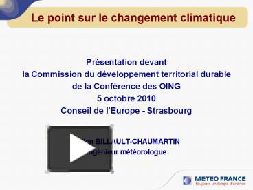 PPT – Le Point Sur Le Changement Climatique PowerPoint Presentation ...