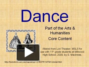 PPT – Dance PowerPoint Presentation | Free To View - Id: 6662-ZThkN