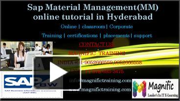 PPT Sap Material Management MM Online Tutorial In Hyderabad