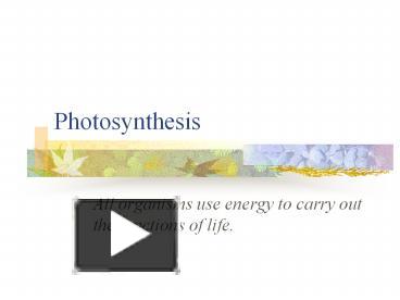 PPT – Photosynthesis PowerPoint Presentation | Free To View - Id ...