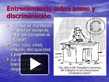 PPT – Entrenamiento Sobre Acoso Y Discriminaci PowerPoint Presentation ...