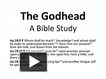 PPT – The Godhead A Bible Study PowerPoint Presentation | Free To ...