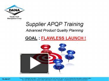 PPT – Supplier APQP Training Advanced Product Quality Planning PowerPoint presentation | free to view - id: 6a1044-ZDQyN