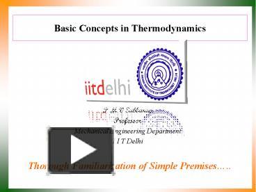 PPT – Basic Concepts In Thermodynamics PowerPoint Presentation | Free ...