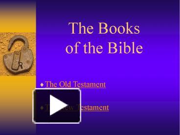 PPT – The Books Of The Bible PowerPoint Presentation | Free To Download ...