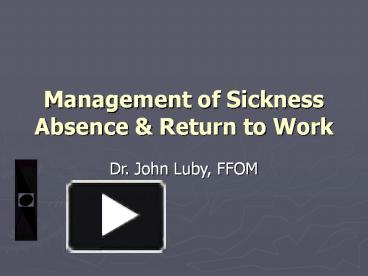 PPT – Management Of Sickness Absence PowerPoint Presentation | Free To ...