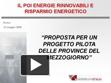 Ppt Il Poi Energie Rinnovabili E Risparmio Energetico Powerpoint