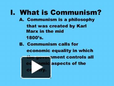 PPT – I. What Is Communism? PowerPoint Presentation | Free To Download ...