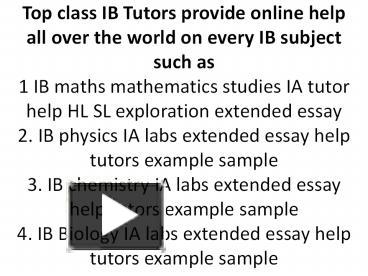 PPT – IB Tok Essay Theory Of Knowledge Online Help Tutor Example Sample ...