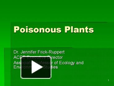 PPT – Poisonous Plants PowerPoint Presentation | Free To View - Id ...