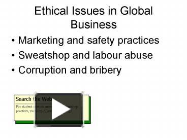 ethical issues global