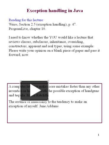 PPT - Handling Exceptions PowerPoint Presentation, free download -  ID:4167978
