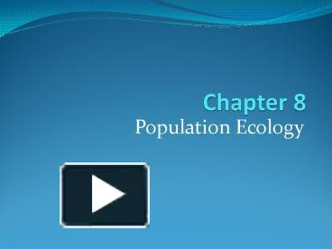 PPT – Population Ecology PowerPoint Presentation | Free To View - Id ...