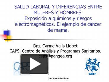 PPT – SALUD LABORAL Y DIFERENCIAS ENTRE MUJERES Y HOMBRES. Exposici ...