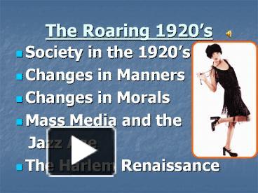 PPT – The Roaring 1920 PowerPoint Presentation | Free To View - Id ...