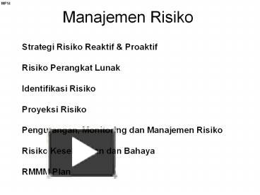 PPT – Manajemen Risiko PowerPoint Presentation | Free To Download - Id ...