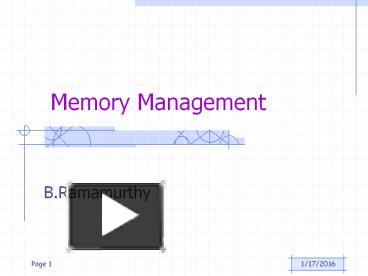 PPT – Memory Management PowerPoint Presentation | Free To Download - Id ...