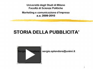 PPT – STORIA DELLA PUBBLICITA PowerPoint Presentation | Free To View ...