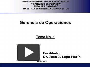 PPT – Gerencia De Operaciones PowerPoint Presentation | Free To ...