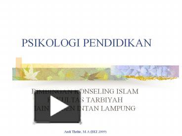 PPT – PSIKOLOGI PENDIDIKAN PowerPoint Presentation | Free To Download ...