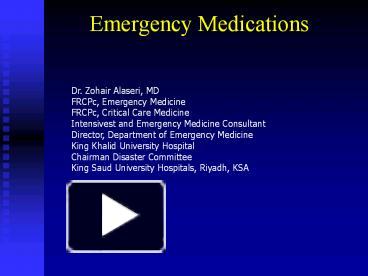 PPT – Emergency Medications PowerPoint Presentation | Free To View - Id ...