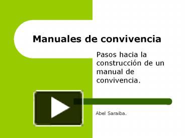 Ppt Manuales De Convivencia Powerpoint Presentation Free To