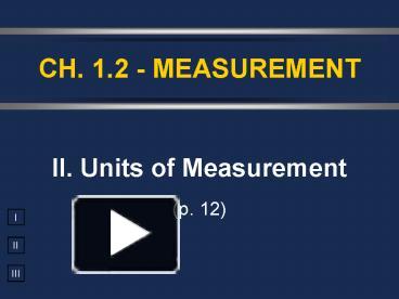 PPT – II. Units Of Measurement PowerPoint Presentation | Free To View ...