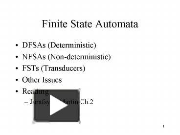 PPT – Finite State Automata PowerPoint Presentation | Free To View - Id ...