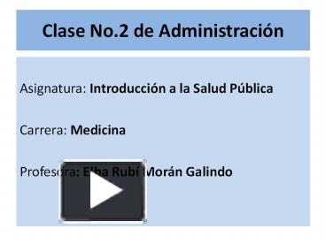 PPT – Clase No.2 De Administraci PowerPoint Presentation | Free To ...