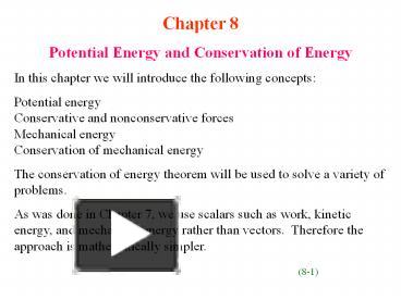 PPT – Potential Energy And Conservation Of Energy PowerPoint ...