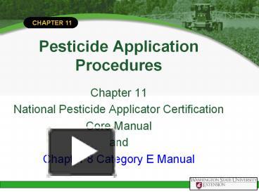 PPT – Pesticide Application Procedures PowerPoint Presentation | Free ...