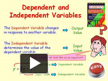 PPT – Dependent And Independent Variables PowerPoint Presentation ...