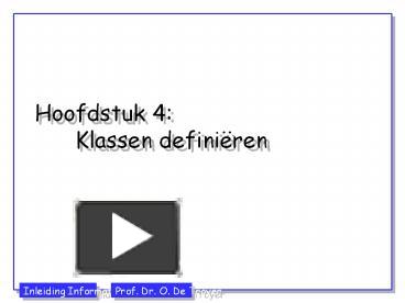 PPT Hoofdstuk 4 Klassen Defini PowerPoint Presentation Free To