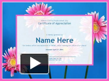 PPT – Administrative Professionals Day Certificate Of Appreciation Is ...