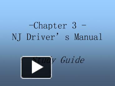 PPT – Chapter 3 - NJ Driver PowerPoint Presentation | Free To Download ...