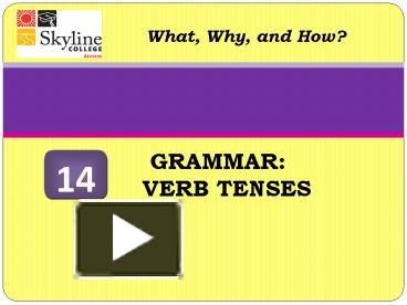 PPT – GRAMMAR: VERB TENSES PowerPoint Presentation | Free To Download ...