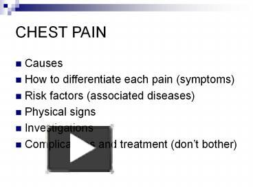 PPT – CHEST PAIN PowerPoint Presentation | Free To Download - Id ...