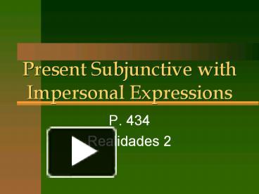 PPT Present Subjunctive With Impersonal Expressions PowerPoint