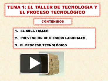 PPT – TEMA 1: EL TALLER DE TECNOLOGIA Y EL PROCESO TECNOL PowerPoint ...