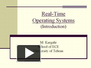 PPT – Real-Time Operating Systems (Introduction) PowerPoint ...